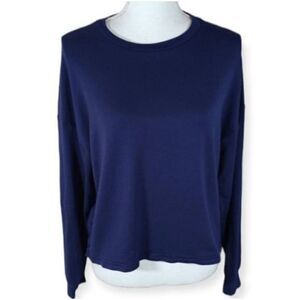 FABLETICS DARK BLUE LONG SLEEVE DRAWINGS PULLOVER SZ.S EUC